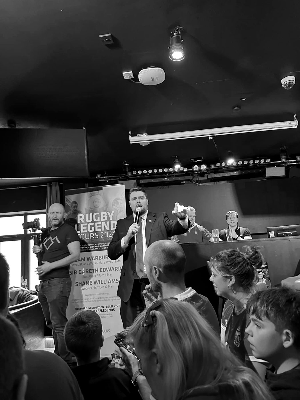 Rhys Morris hosting at the WRU Members Club